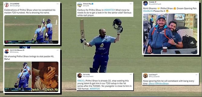 “Stop wasting this young talent” - Twitterati hit out at BCCI after Prithvi Shaw slams 61-ball 134 in Syed Mushtaq Ali Trophy 2022-23 match