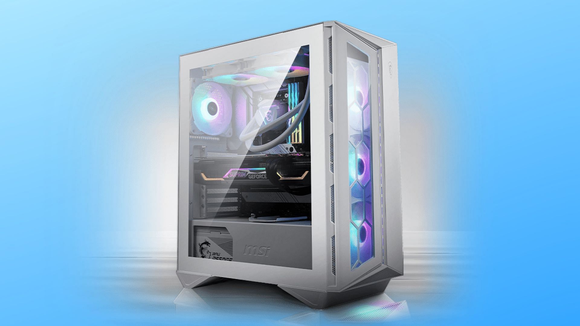 The MSI MPG Gungnir 110R packs modern looks and performance in one. (Image via MSI)