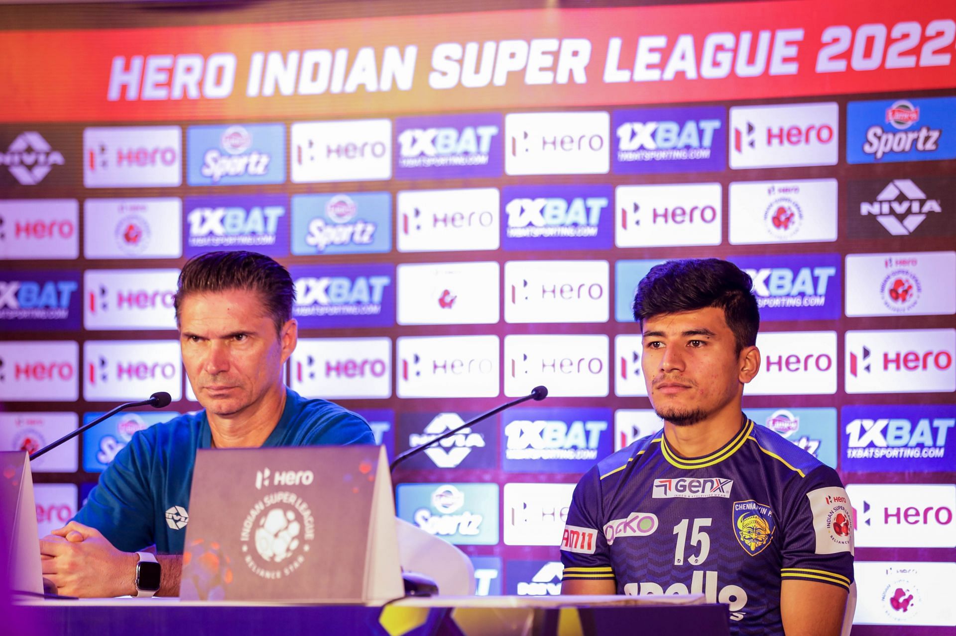 [L-to-R] Chennaiyin FC coach Thomas Brdaric and captain Anirudh Thapa. [Credits: CFC]