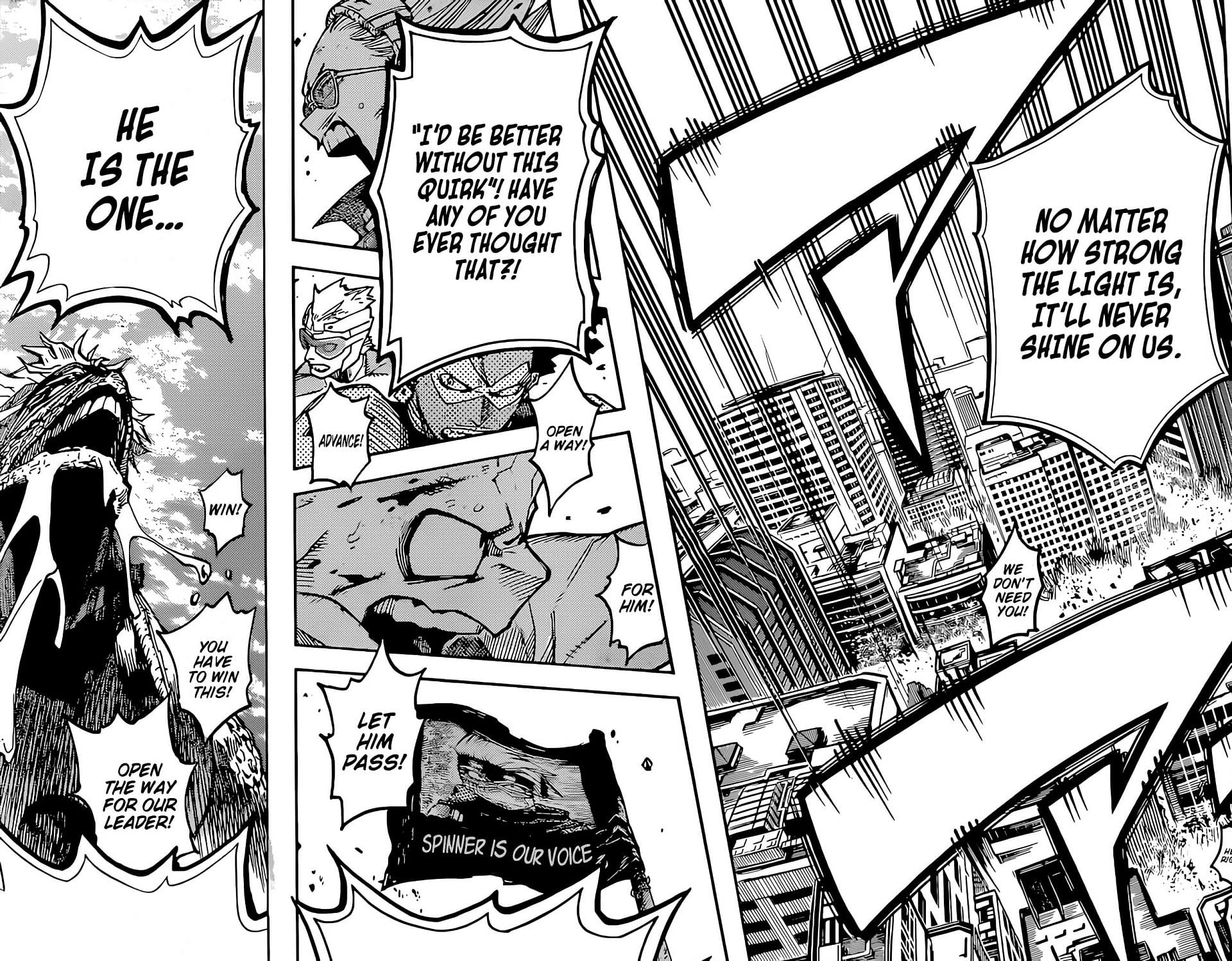The mutants supporting Spinner in My Hero Academia chapter 370 (Image via Shueisha)