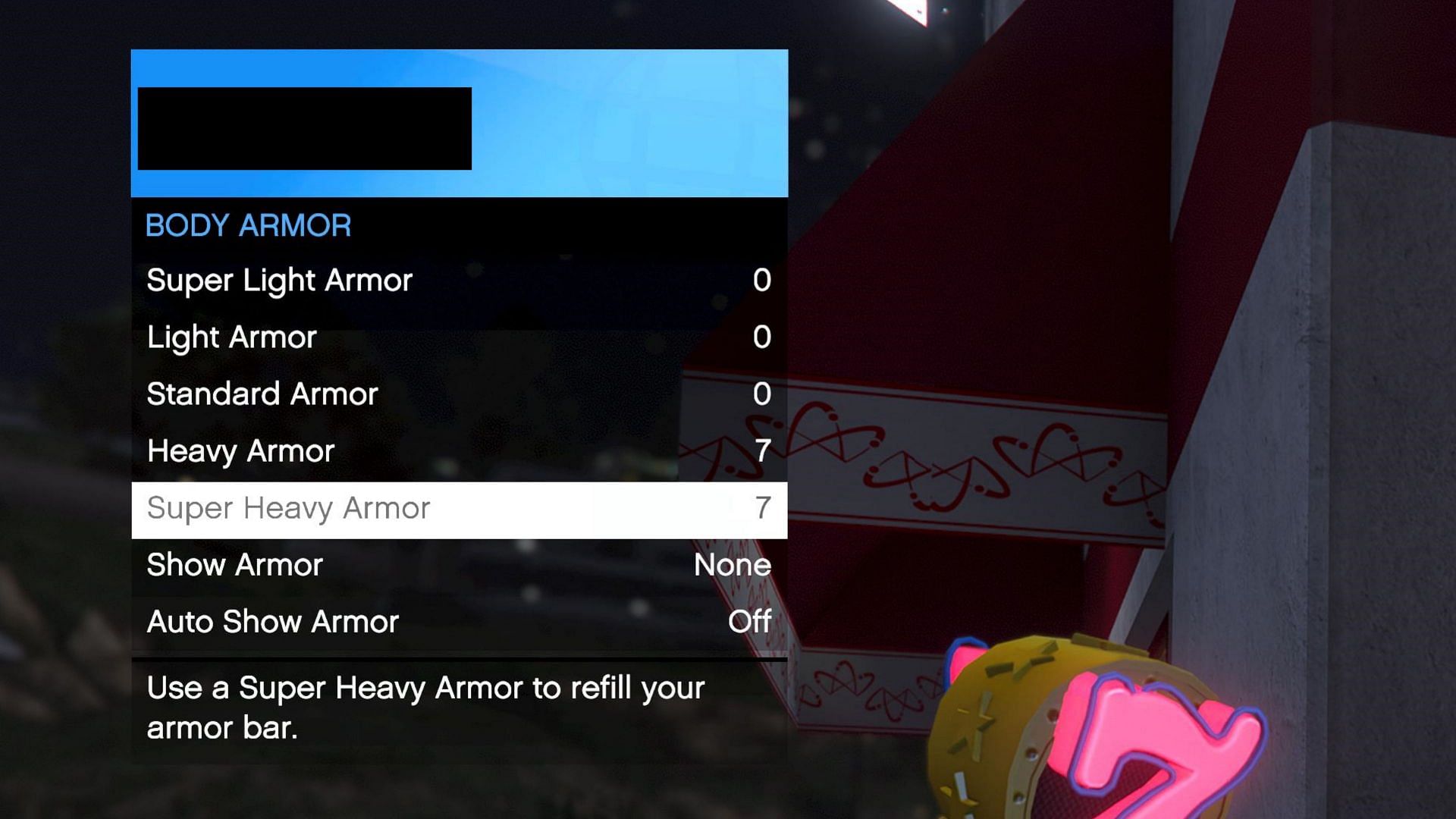 Notice how the player has more armor than usual for somebody under Rank 105 (Image via Rockstar Games)