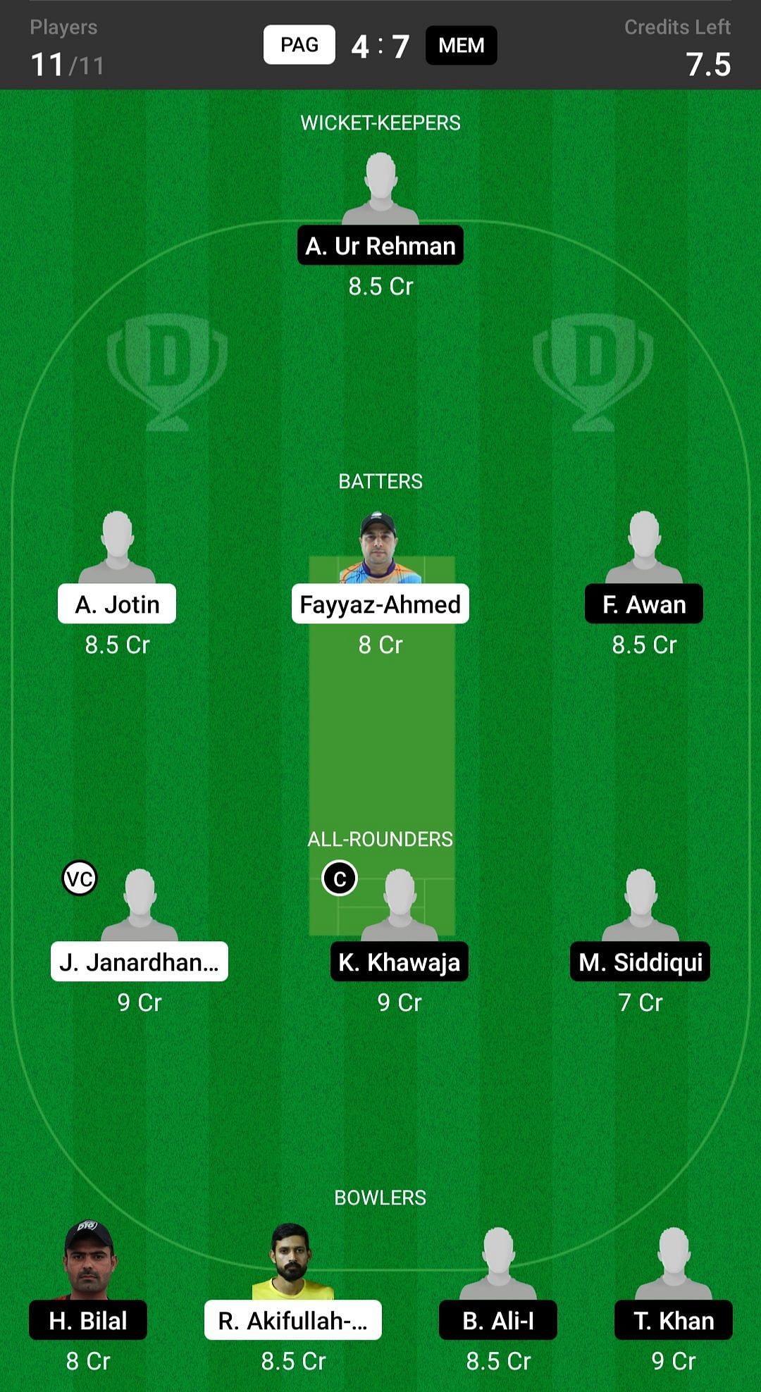 Pacific Group vs Mideast Metals Fantasy suggestion #2