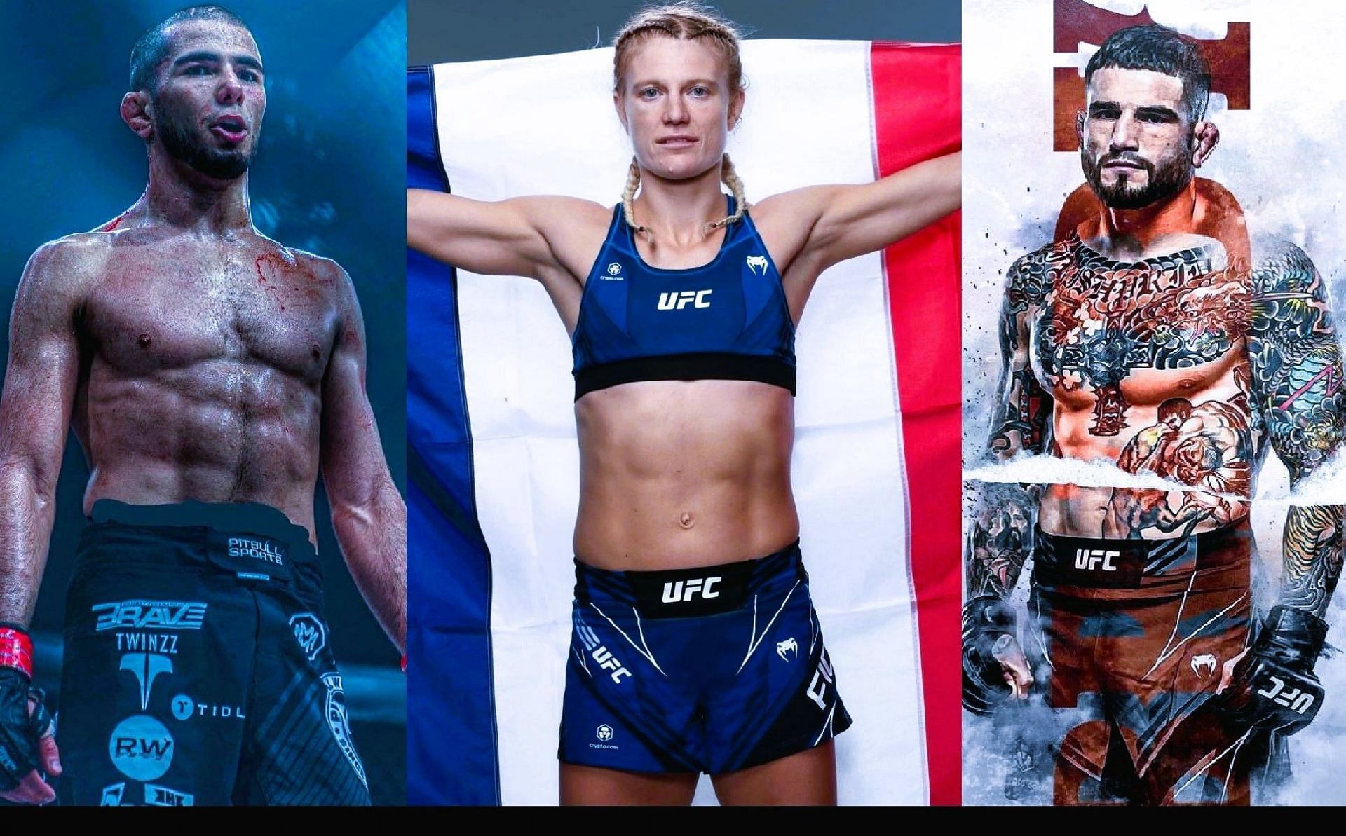 L-R: Muhammad Mokaev, Manon Fiorot &amp; Sean Brady [Images via @mokaev_muhammad, @manonfiorot_mma &amp; @seanbradymma on Instagram]