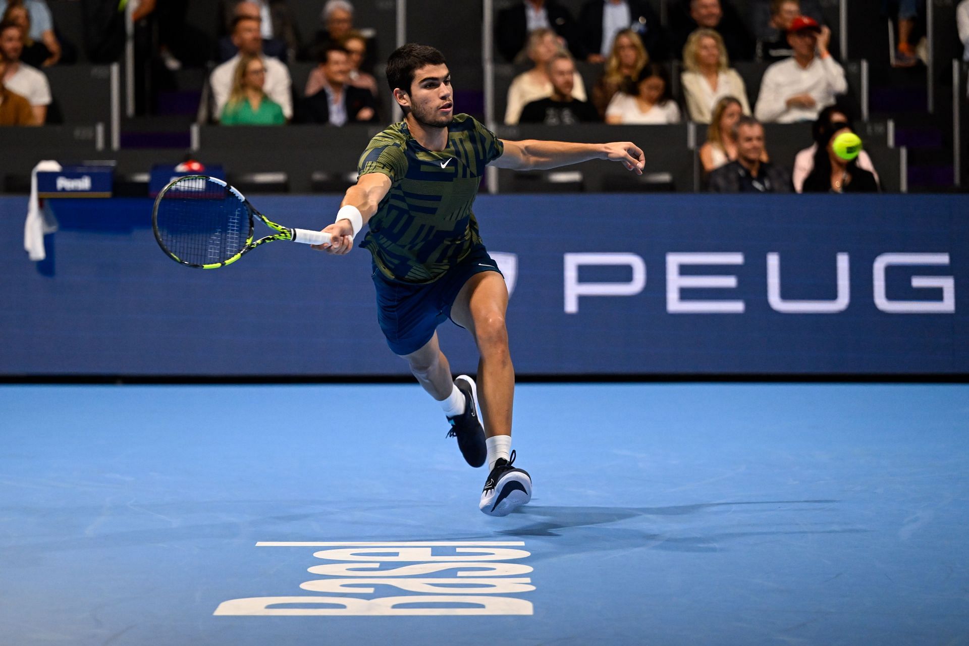 Carlos Alcaraz at the 2022 Swiss Indoors.