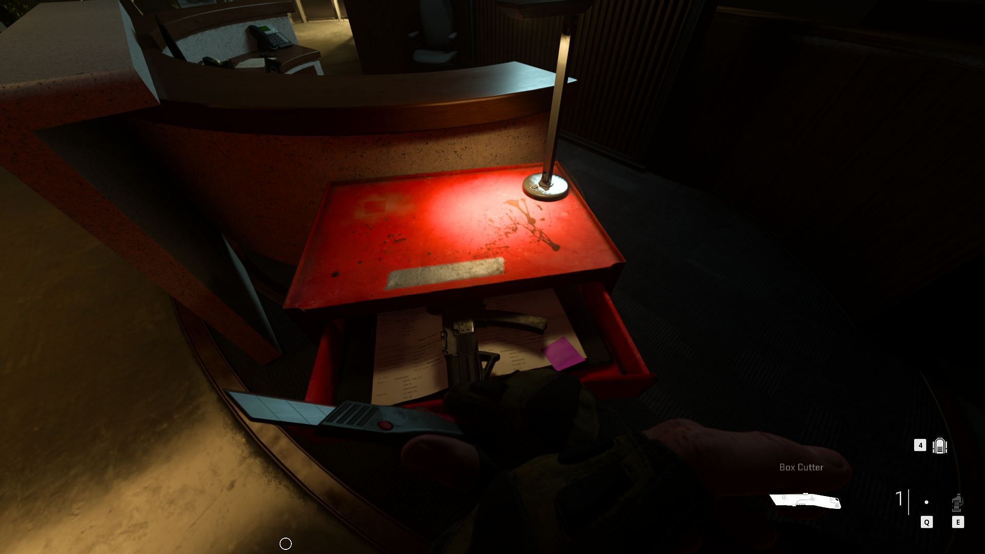 Box cutter in the orange drawer (Image via Activision)