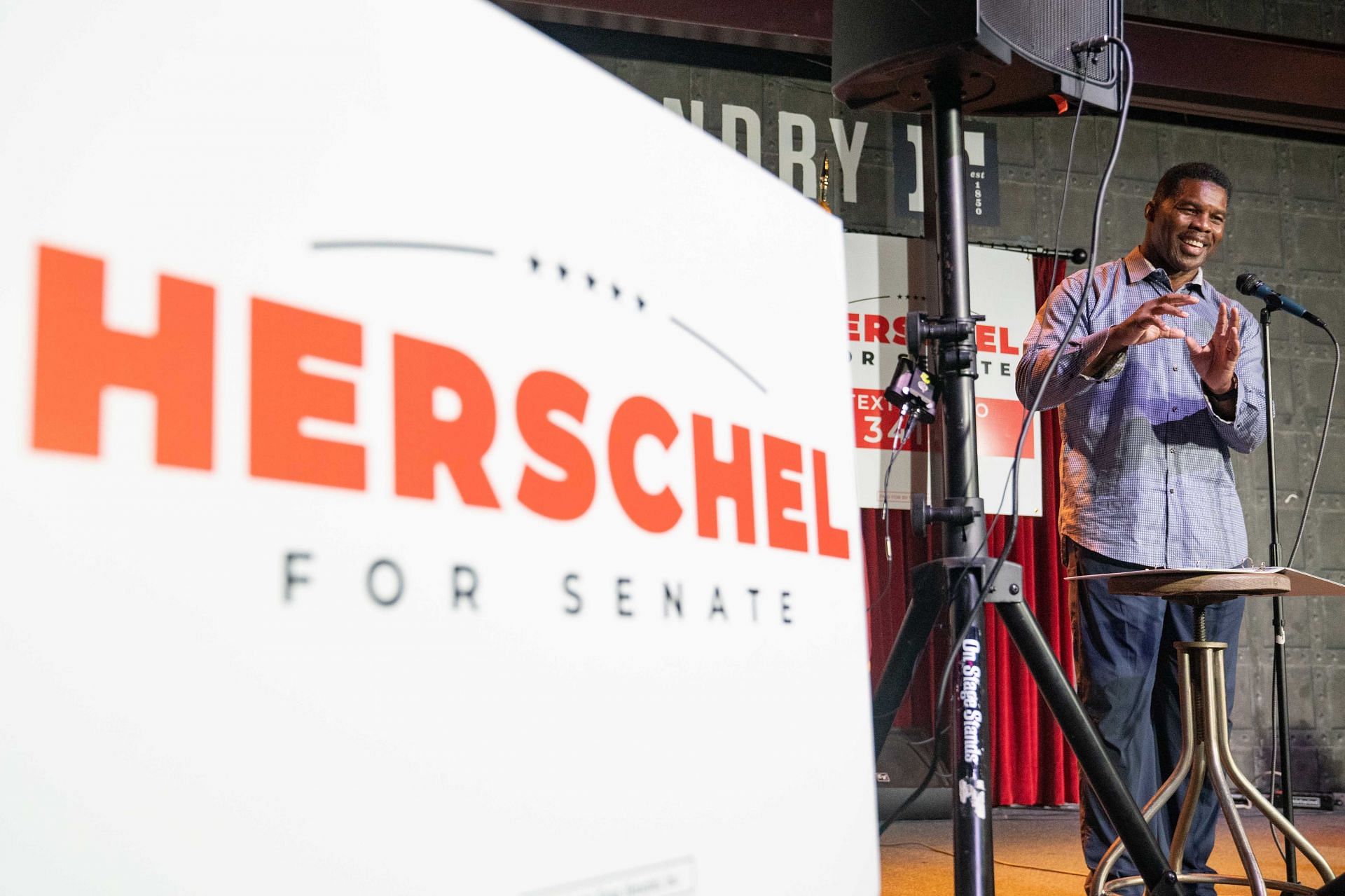 Georgia GOP Senate Candidate Herschel Walker Holds Rally Day Before Primary Election