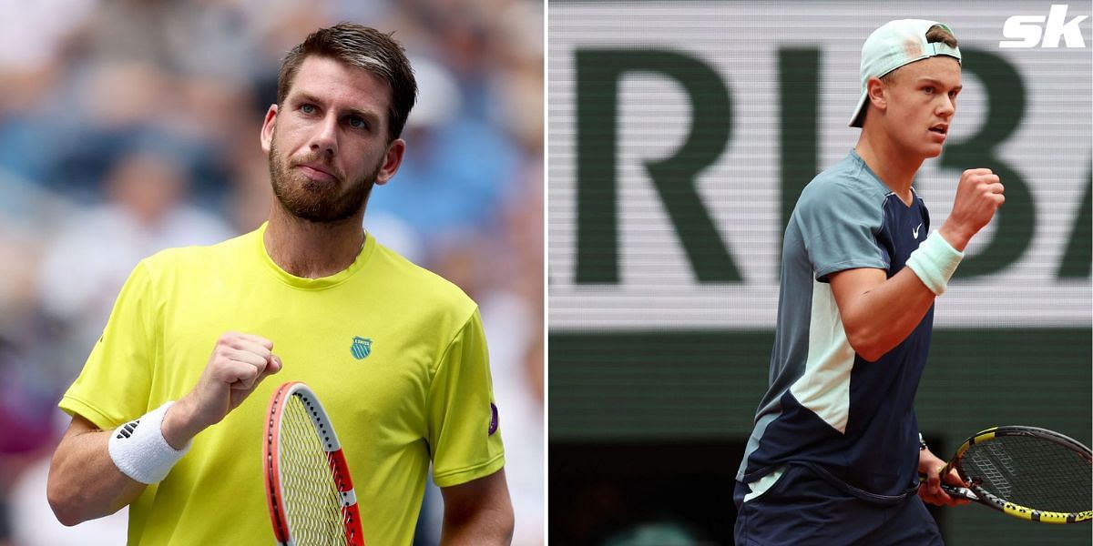Cameron Norrie (L) and Holger Rune.