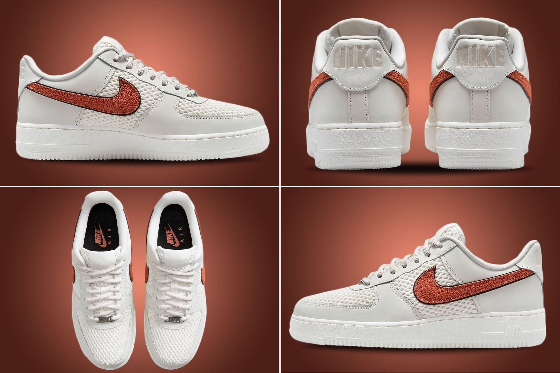 Here&#039;s a detailed look the upcoming Nike Air Force 1 Low Light Bone and Sail sneakers (Image via Sportskeeda)