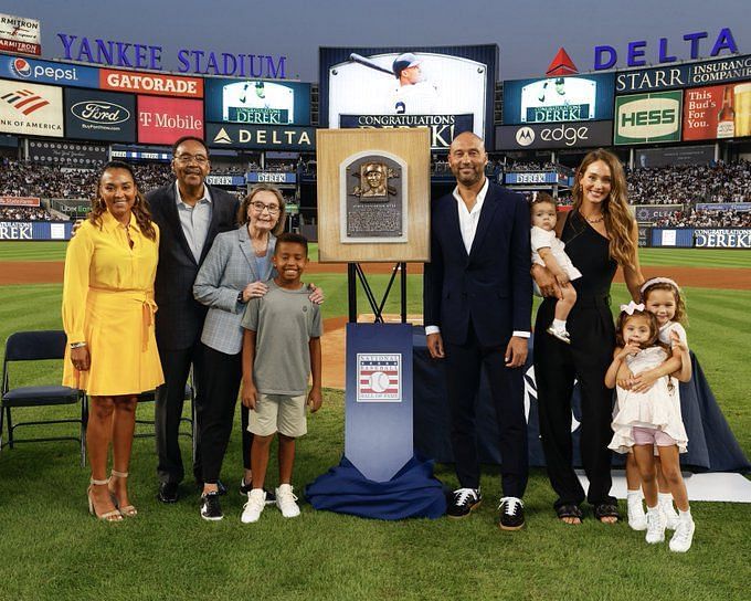 Francesca (she/her) on X: aaaaanybody have any idea what's going on with  this maroon (salvy?) royals jersey on derek jeter's, like, (presumably  staged) family photo and memorabilia wall in this american family