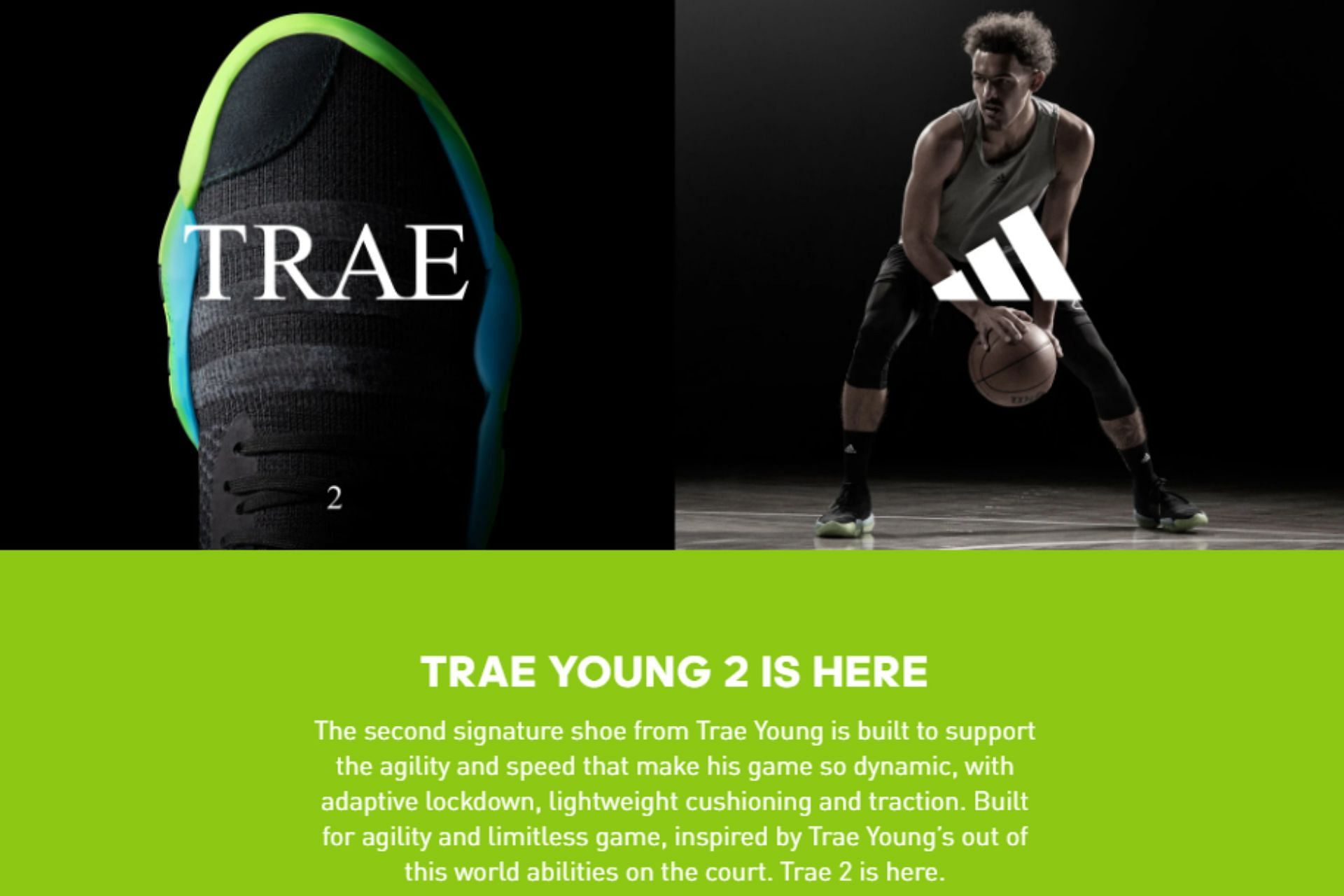Adidas Trae Young 2 Core Black (Image via Adidas)