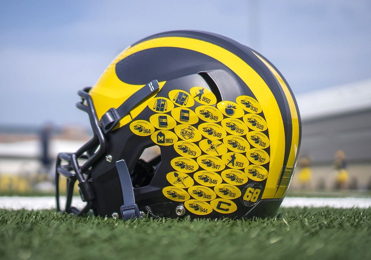 Michigan Wolverines helmet stickers
