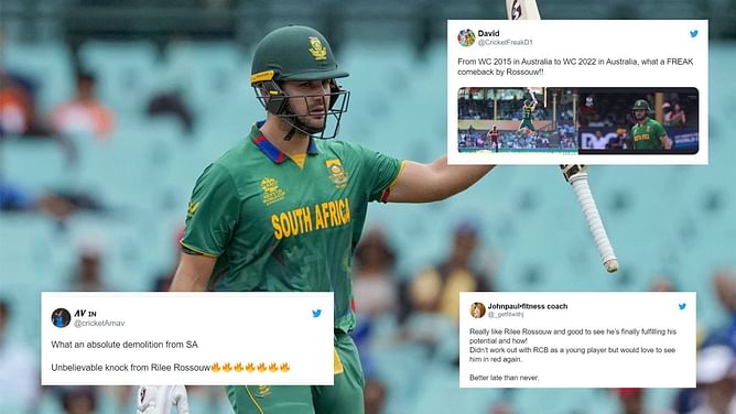 T20 World Cup 2022: "Rilee 'Rampage' Rossouw" - Twitterati lavish praise on explosive batter as he scores first hundred of the tournament