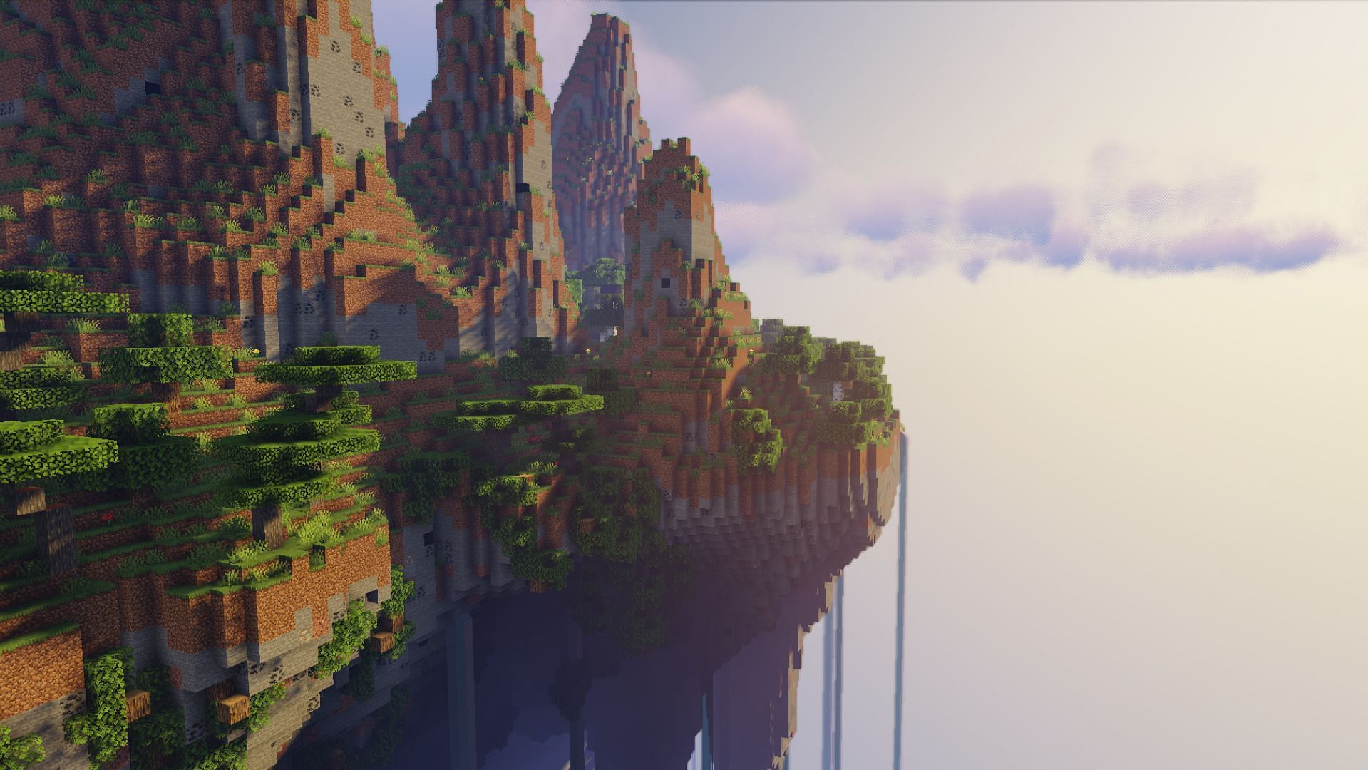 A simple sky island for players to explore in Minecraft (Image via CurseForge)