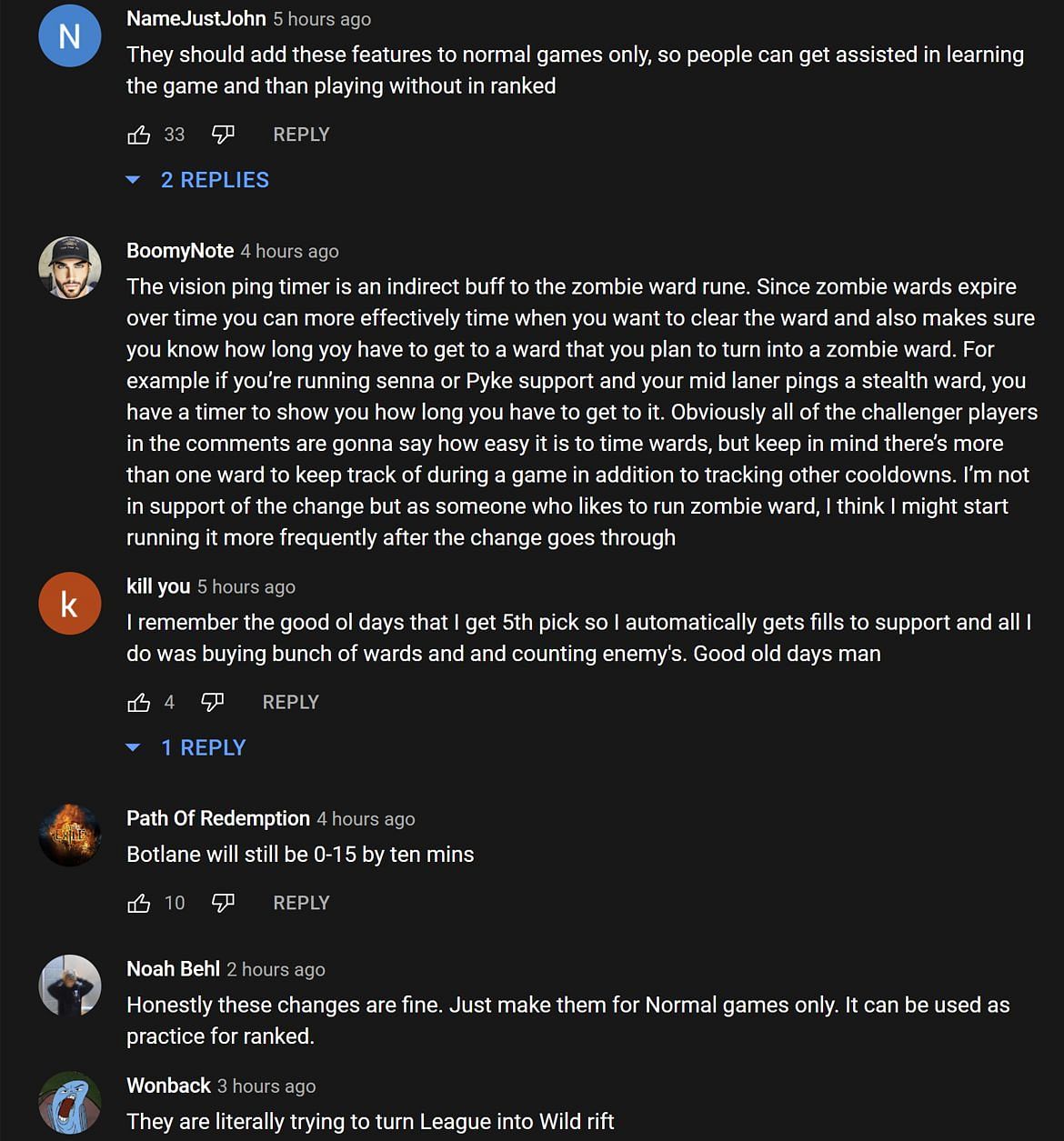 Fans in the YouTube comments section reacting to League of Legends Preseason 2023 preview (Image via Daily Tyler1 Clips/YouTube)