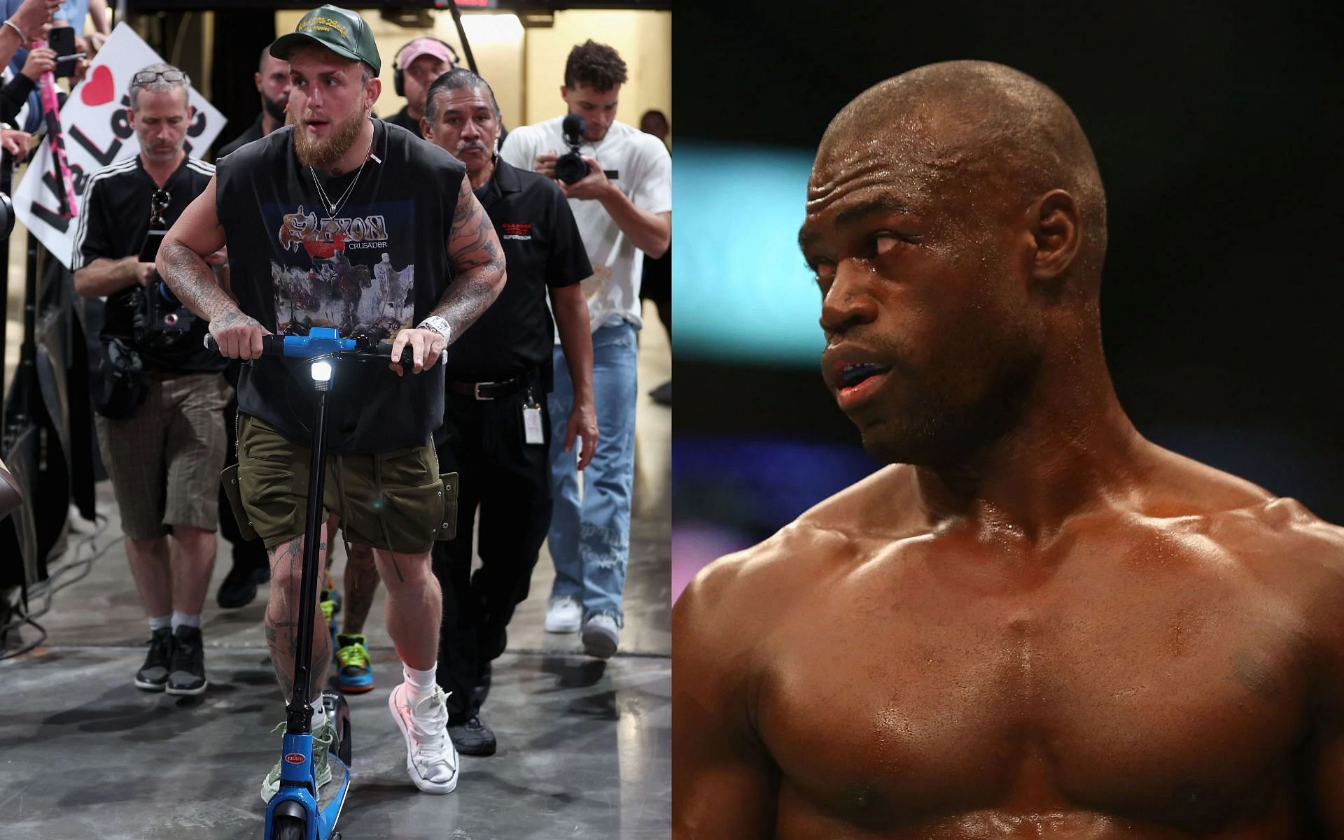 Jake Paul (L), and Uriah Hall (R).