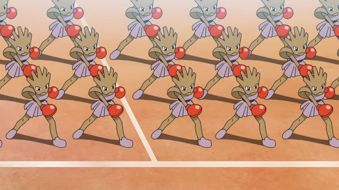 Hitmonchan as it appears in the anime (Image via The Pokemon Company)