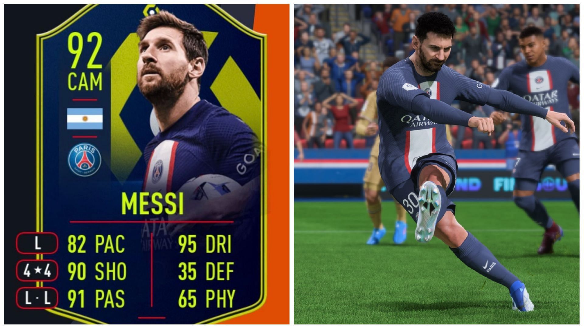 Lionel Messi has won the Ligue 1 POTM award for September (Images via EA Sports)