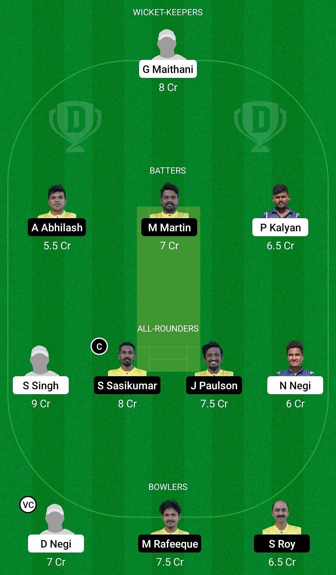 Dream11 Team for Bugibba Blasters vs Gozo - ECS Malta T10 2022.