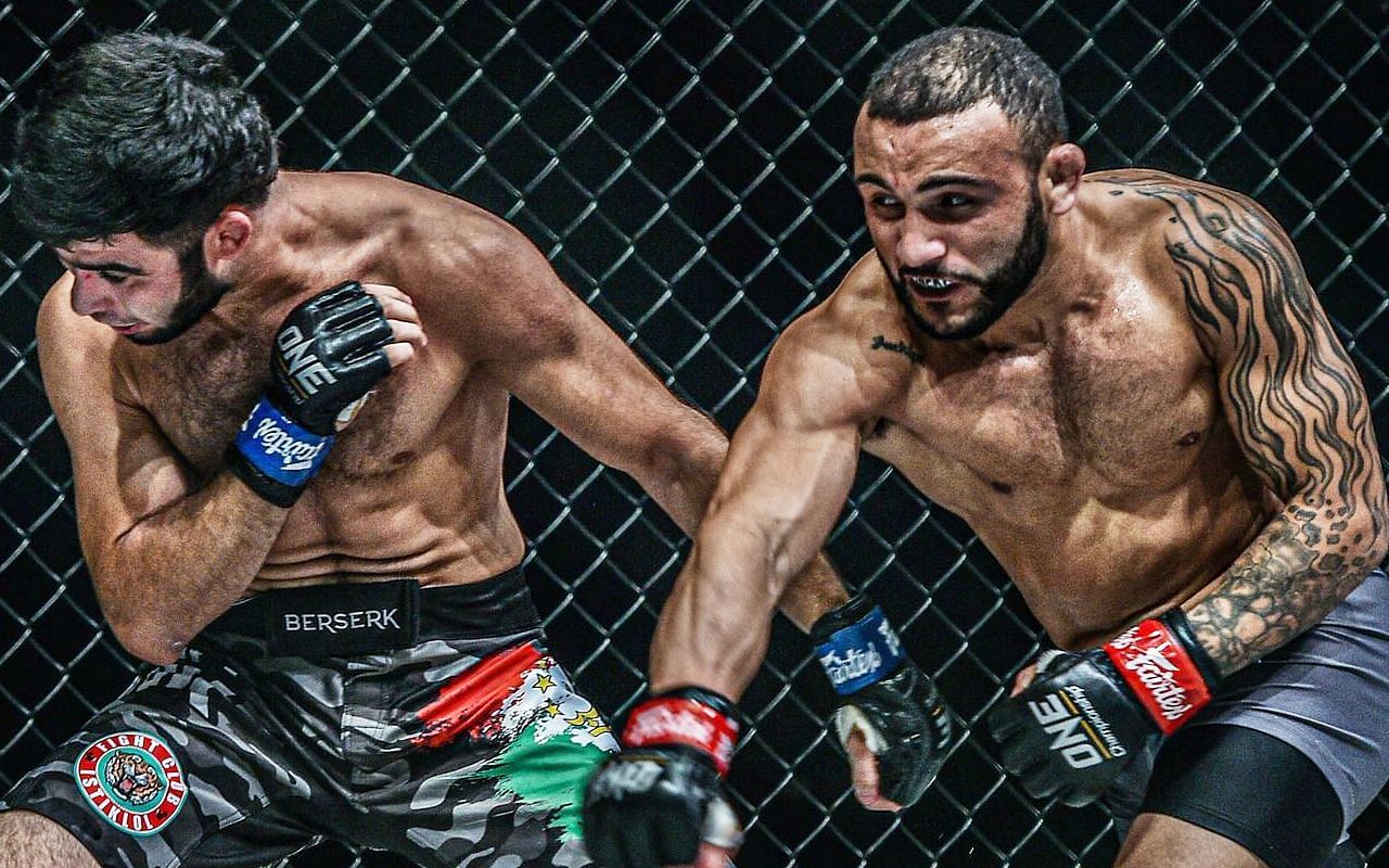 John Lineker (right) fought Muin Gafurov (left) in his ONE Championship debut. (Image courtesy of ONE)