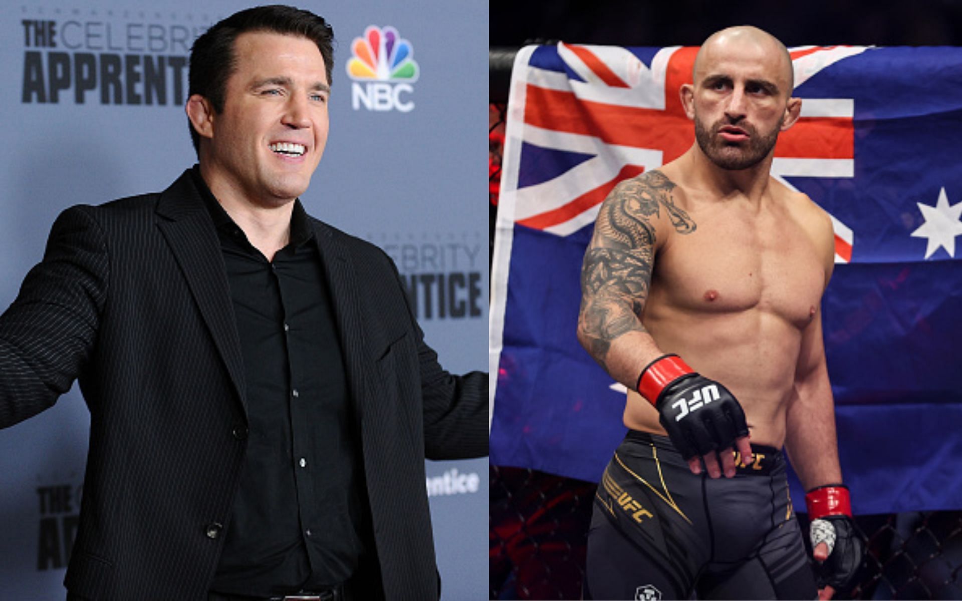 Chael Sonnen (left) and Alexander Volkanovski (right)(Images via Getty)