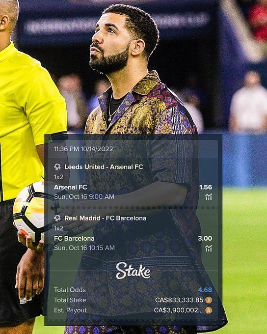 How much did Drake lose betting on Barcelona to beat Real Madrid? - AS USA