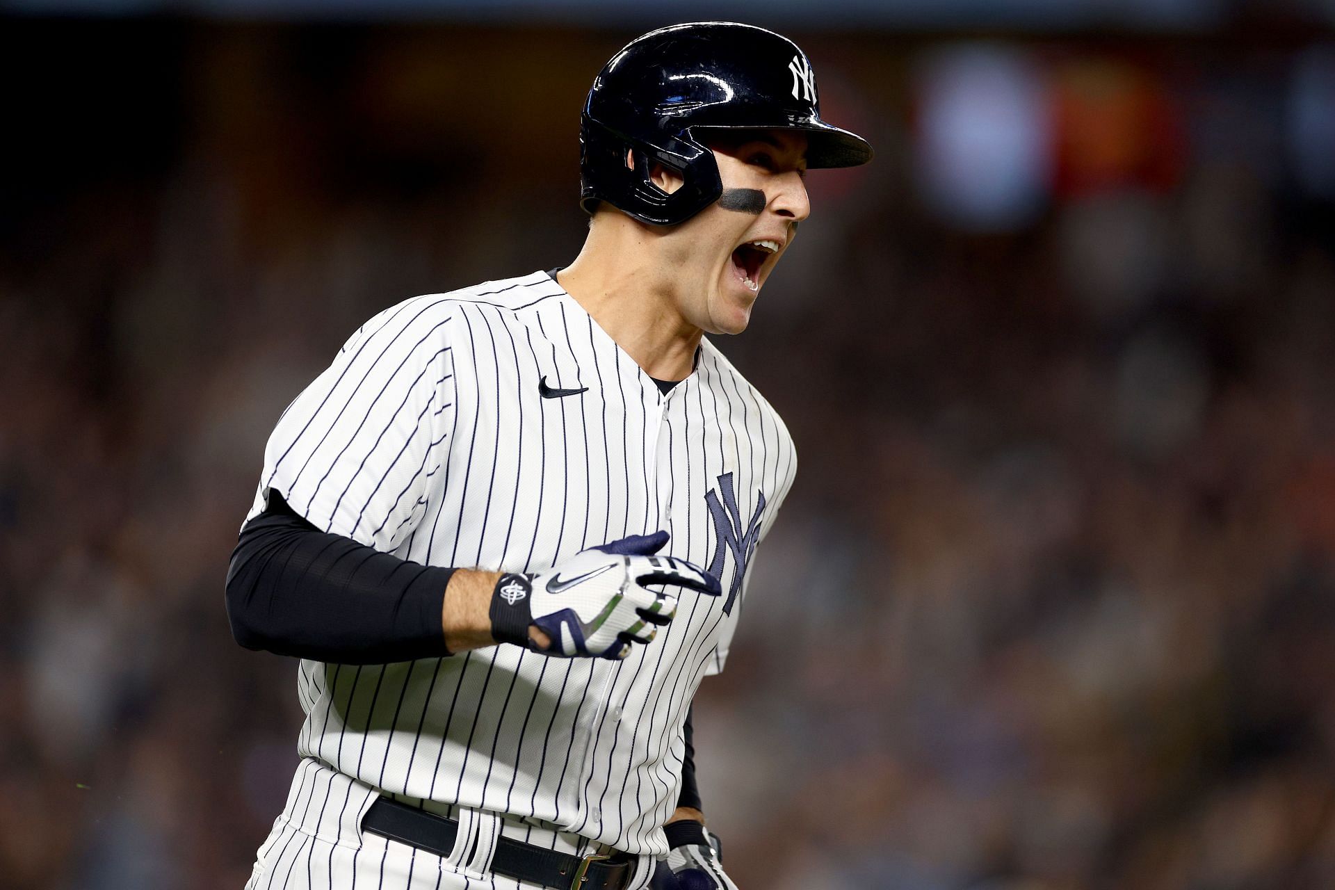 New York Yankees fans celebrate first playoff win against Cleveland  Guardians as they take lead in ALDS: Great game! Starting the playoffs off  right!, Let's go baby let's go