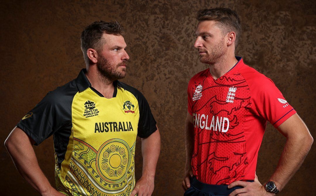 Aaron Finch of Australia poses alongside Jos Buttler of England [Pic Credit: ICC]