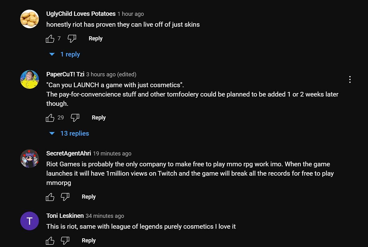 Comments under the YouTube clip (Image via Asmongold Clips/YouTube)