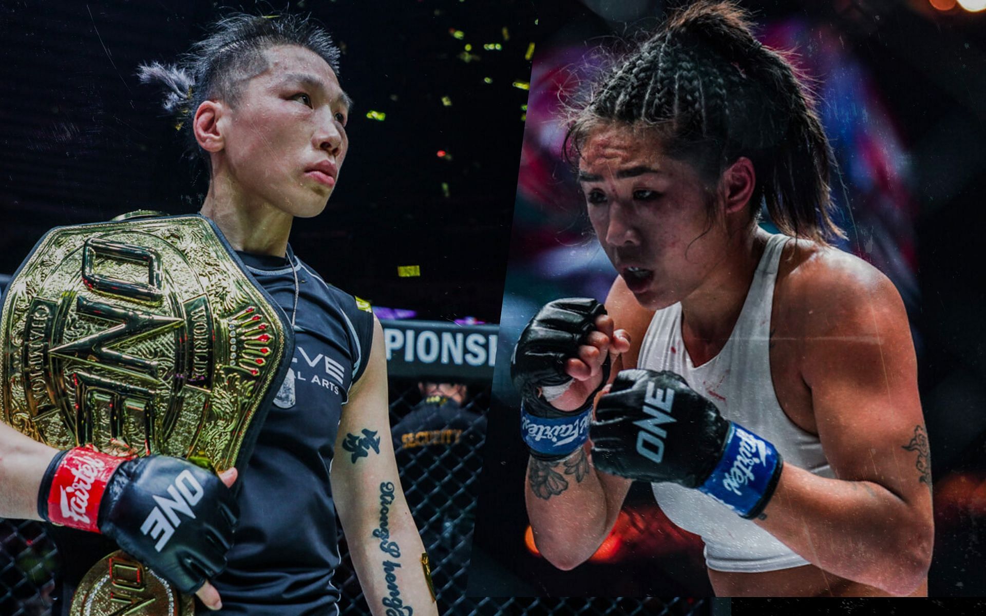 Xiong Jing Nan (left) and Angela Lee (right). [Photos ONE Championship]