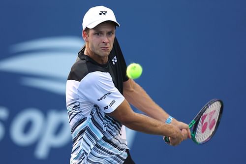 Hubert Hurkacz in action at the US Open