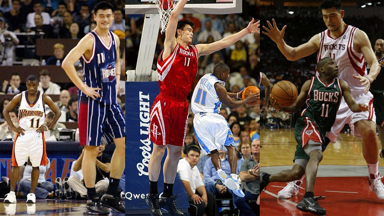 Earl Boykins playing against Yao Ming.