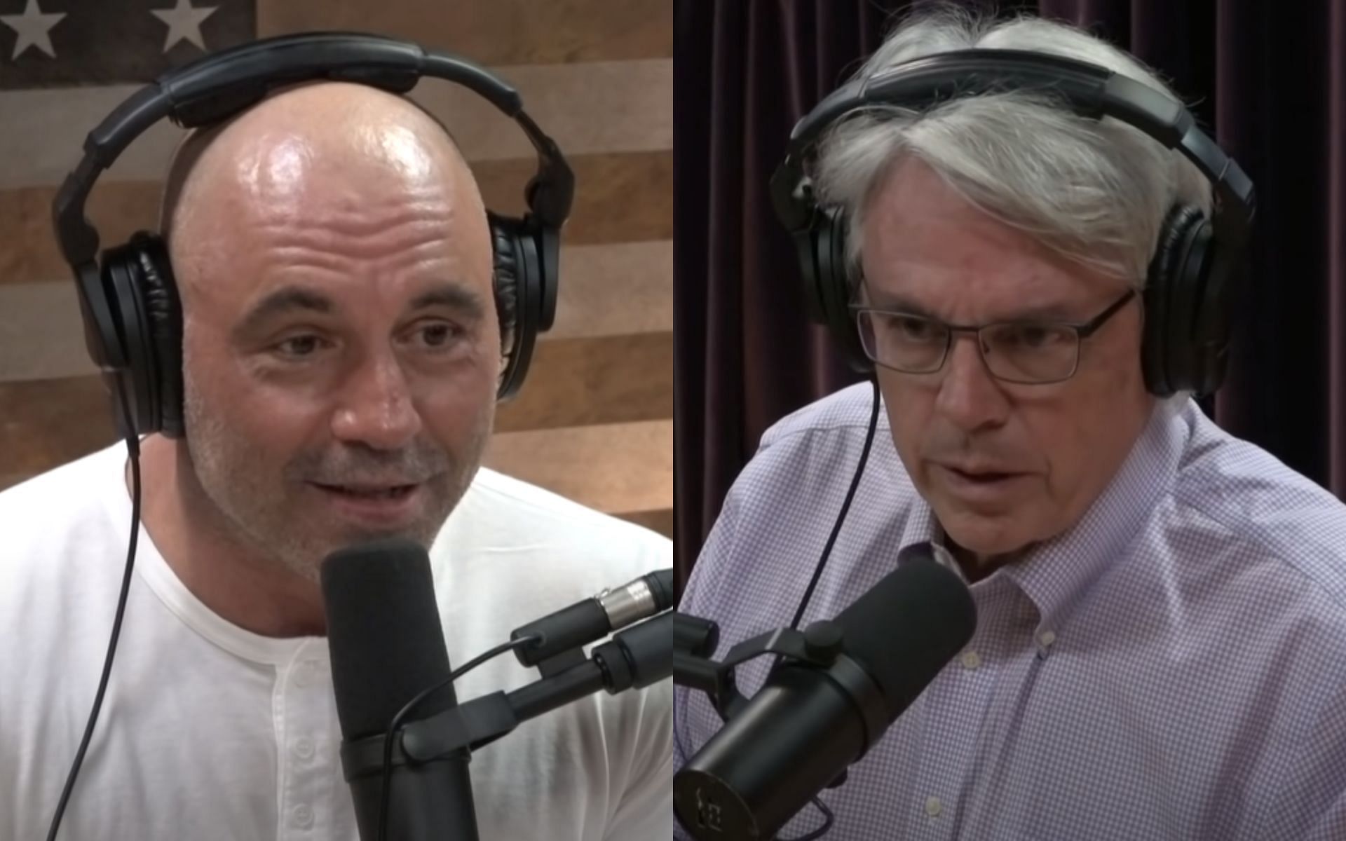 Joe Rogan (left) S.C. Gwynne (right) (image courtesy @JRE Clips YouTube)