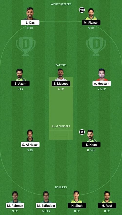 BAN vs PAK Dream11 Prediction Team, Head To Head League