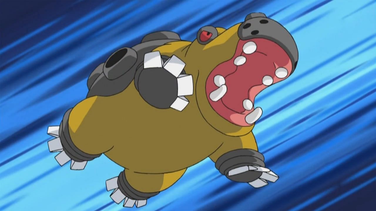 Hippowdon as it appears in the anime (Image via The Pokemon Company)