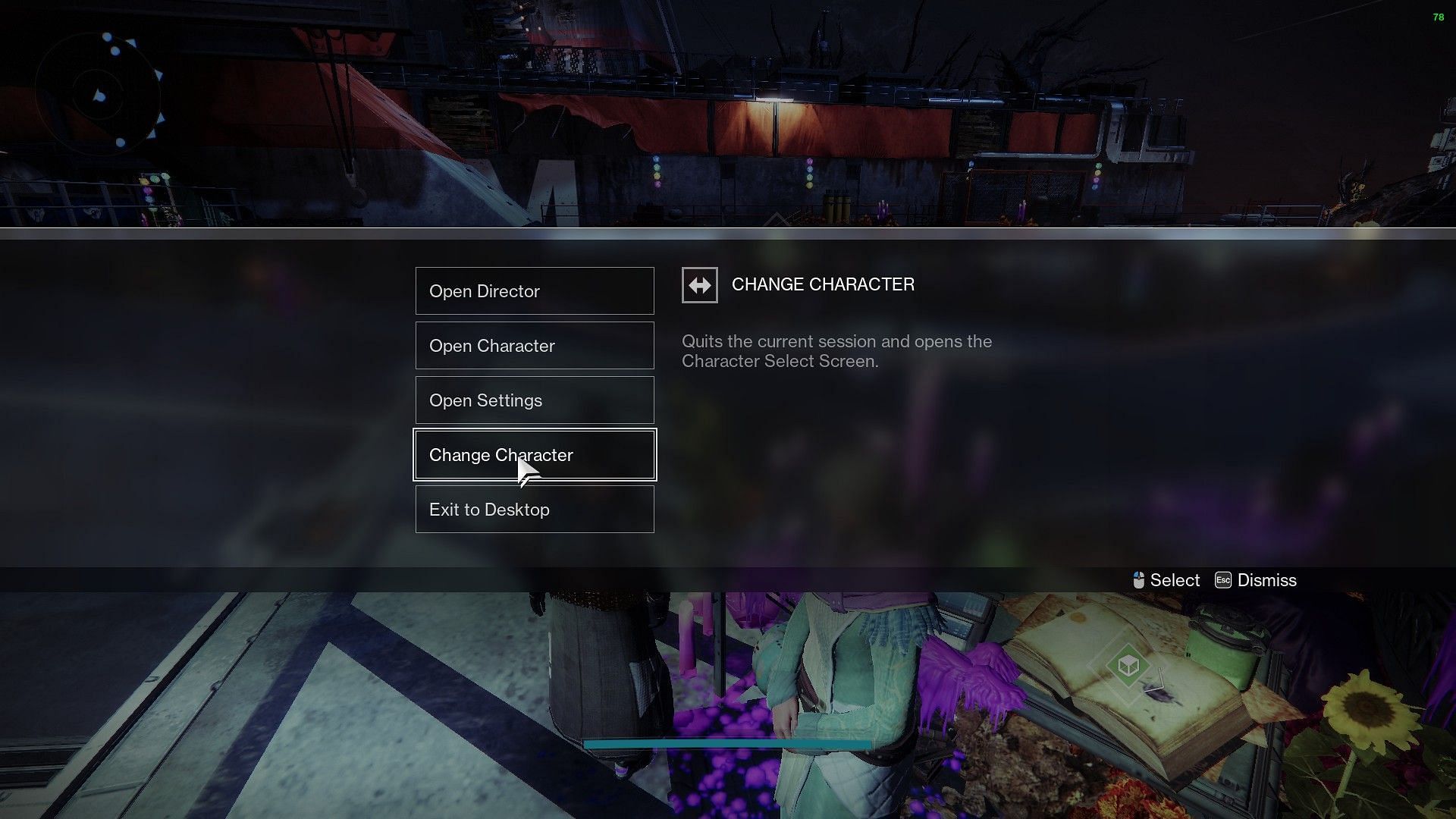 Changing character screen (Image via Destiny 2) 