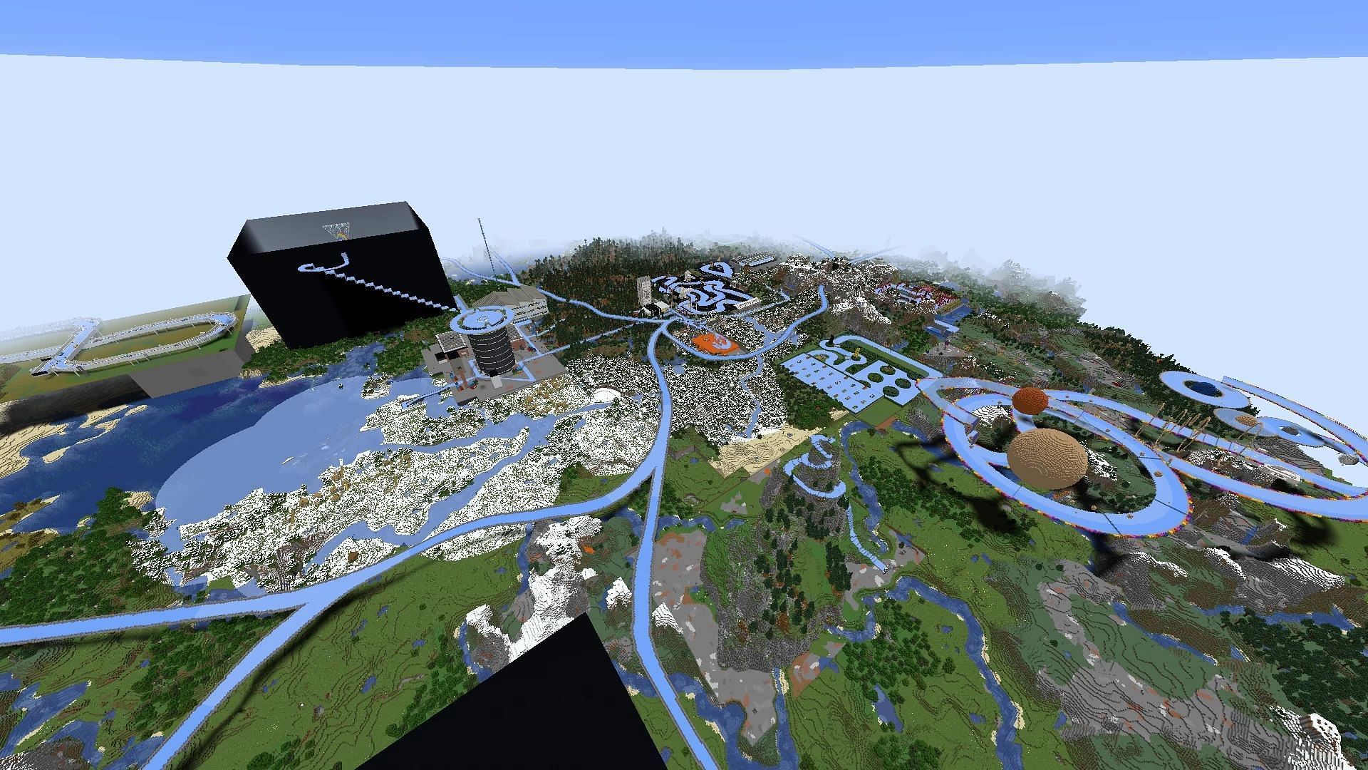 This massive map has loads of different racing tracks inside one world (Image via AdamsApple/PlanetMinecraft)