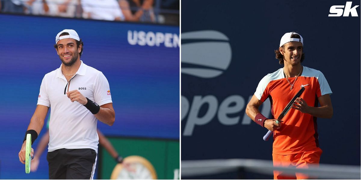 Matteo Berrettini (L) and Lorenzo Musetti.