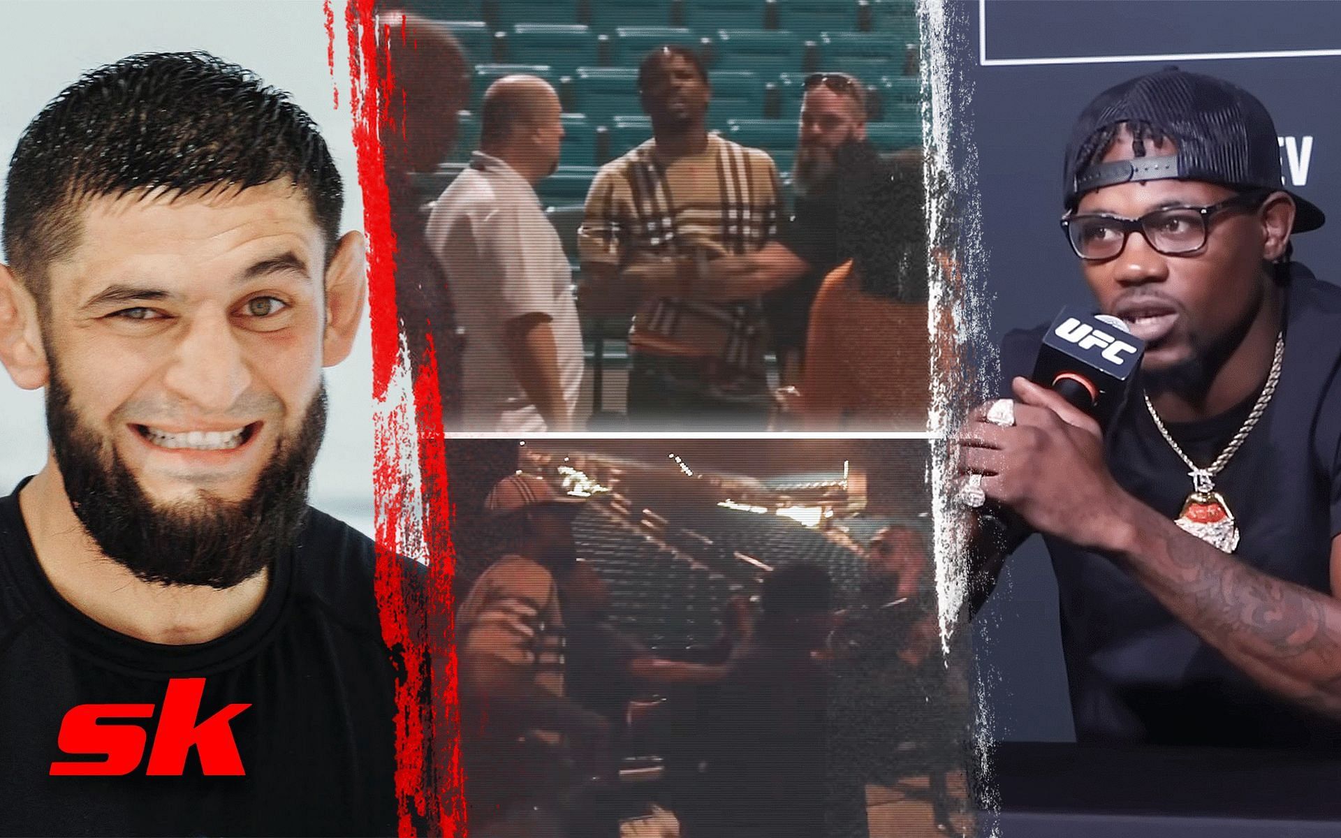 Kevin Holland gives his side of the story on UFC 279 backstage brawl with Khamzat Chimaev [Images via: Holland from TheMacLife | YouTube | Chimaev from @khamzat_chimaev on Instagram| rest from Rebel MMA | YouTube]