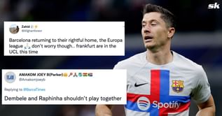 "Barcelona returning to their rightful home, the Europa League" - Twitter erupts as toothless Barca lose crucial Champions League clash against Inter Milan