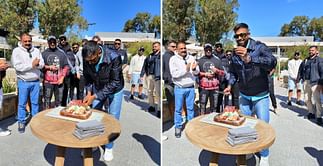 Team India celebrate Hardik Pandya's birthday in Perth