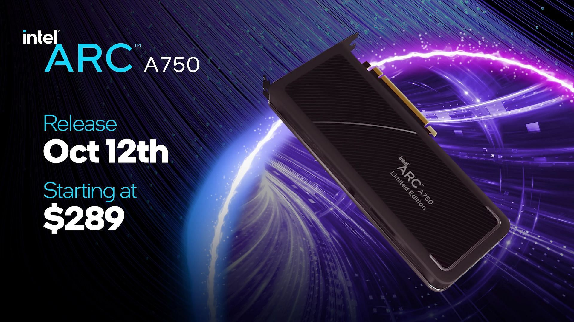 The A750 will have a starting price of $289 (Image via Intel Graphics/YouTube)