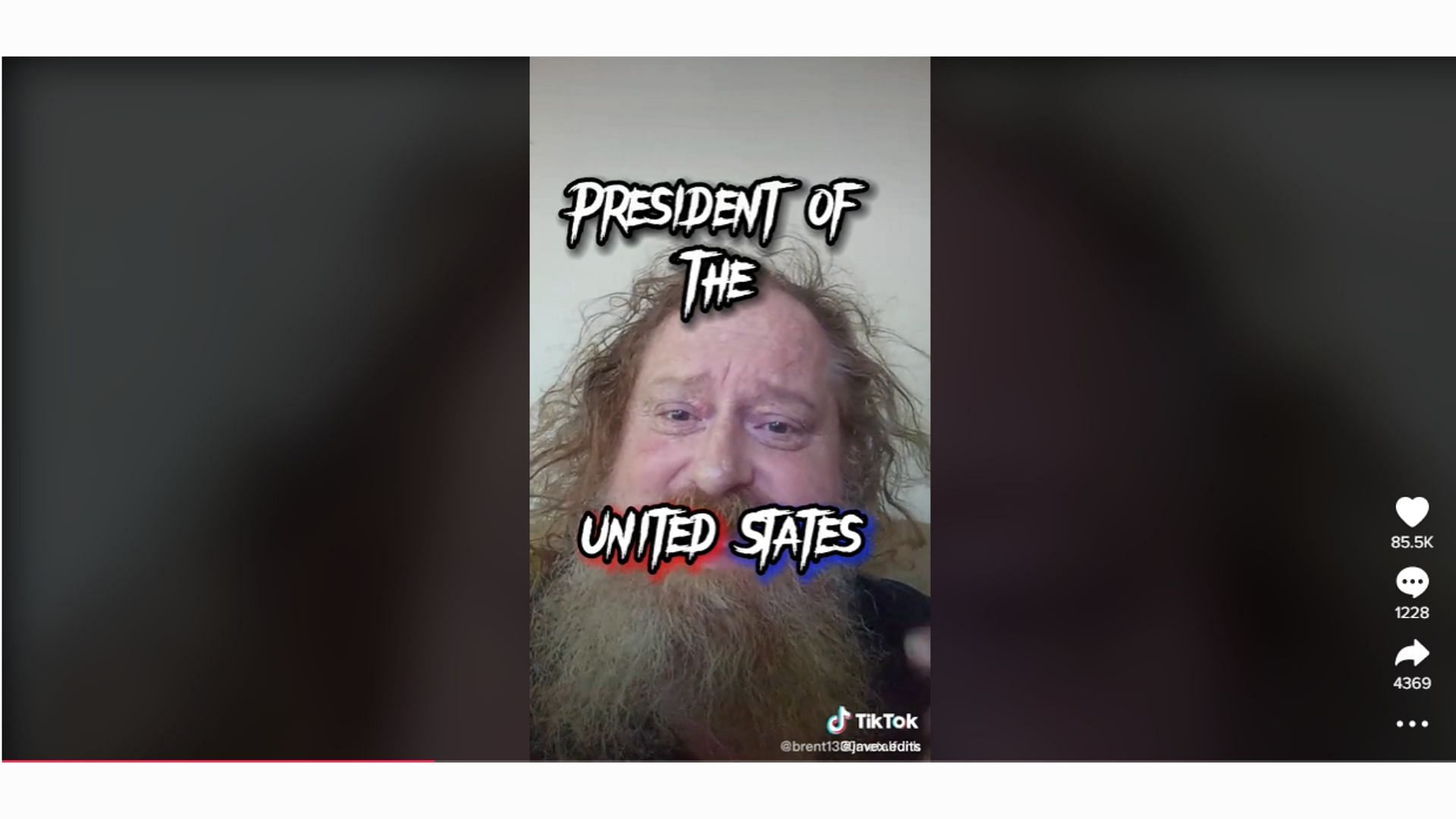 TikToker uses filters in his video to announce candidacy (image via TikTok)