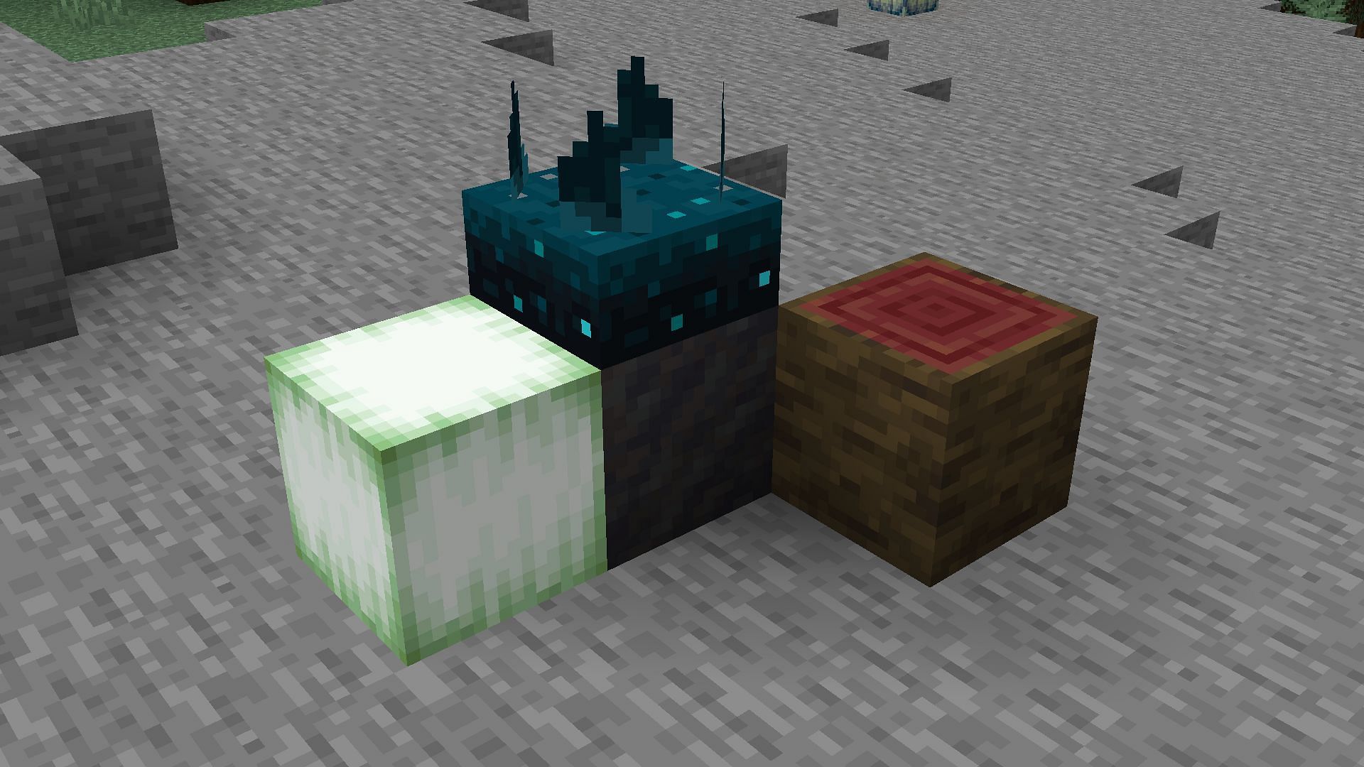 Some of the Minecraft blocks that can be farmed in 2022 (Image via Mojang)