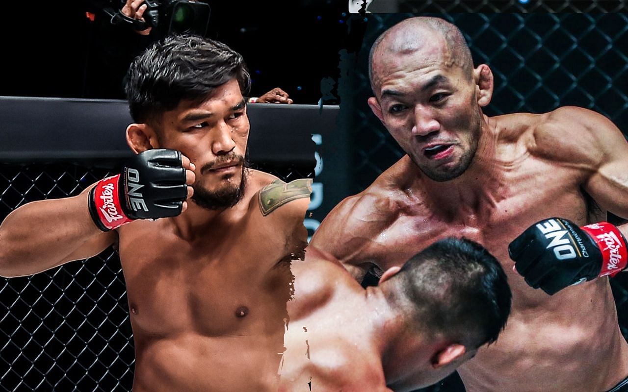 Aung La N Sang (left), Yushin Okami (right), photo by ONE Championship