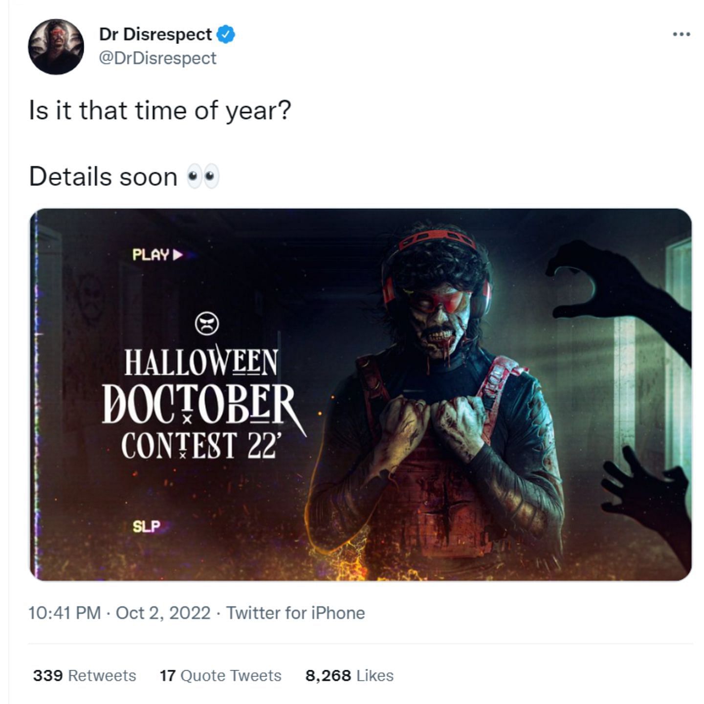 Doc&#039;s official announcement on Twitter (Image via DrDisrespect/Twitter)