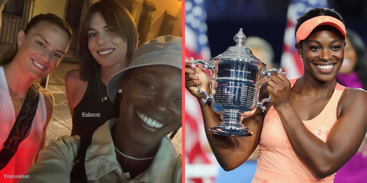 Sloane Stephens with Maria Sakkari and Ajla Tomljanovic (L)