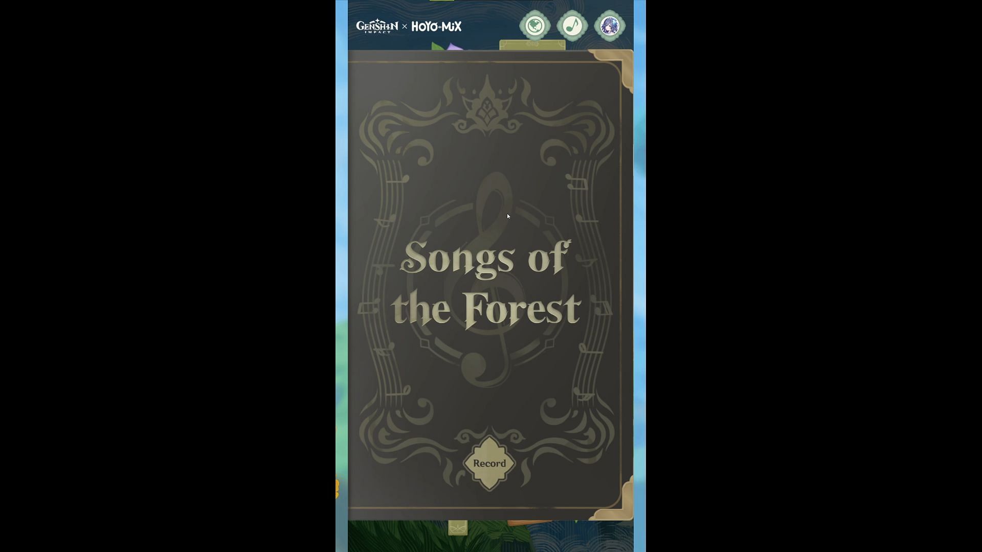 Songs of the Forest main page (Image via HoYoverse)