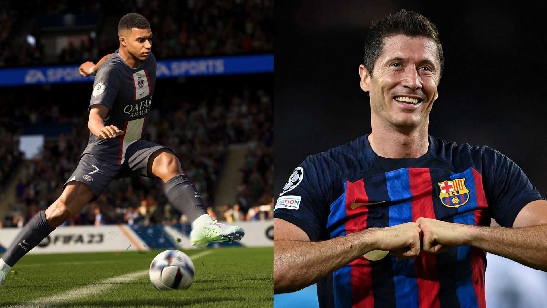 Mbappe and Lewandowski are two great strikers players can sign in the Career mode (Images via EA sports)