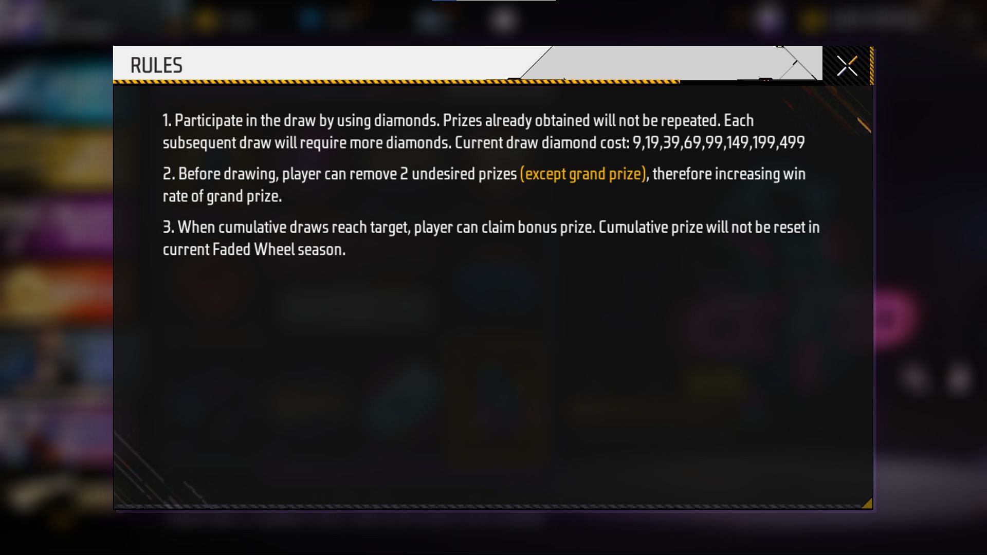 Rules of the new Free Fire MAX event (Image via Garena)