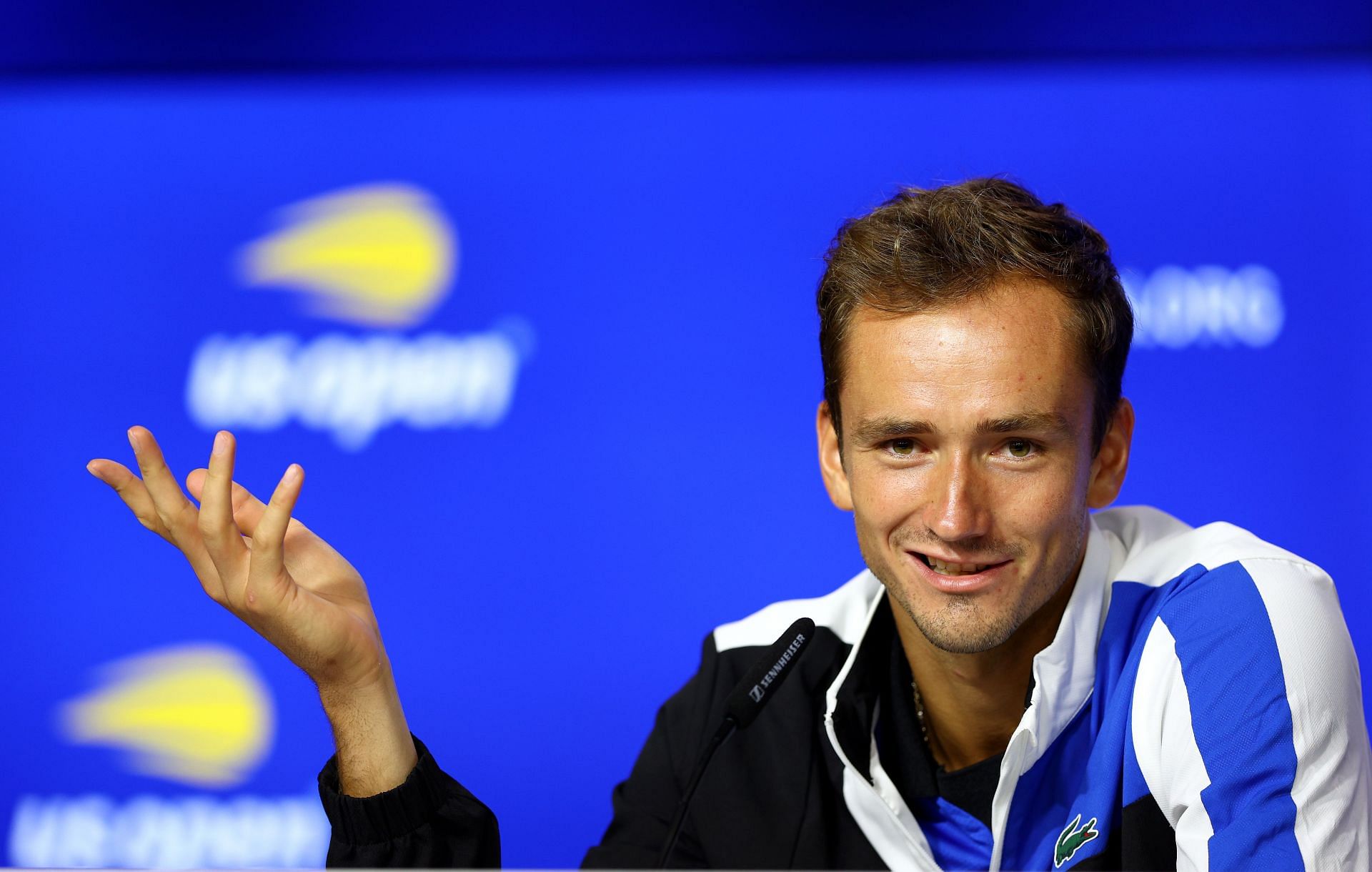 Daniil Medvedev pictured during a press conference at the 2022 US Open.